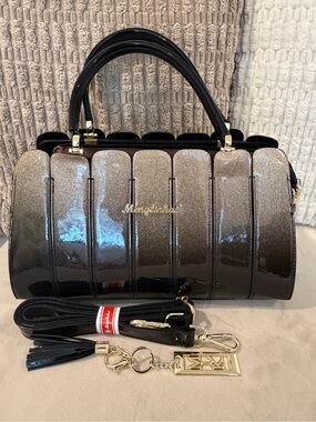 New Patent Leather Black Ombre Satchel
